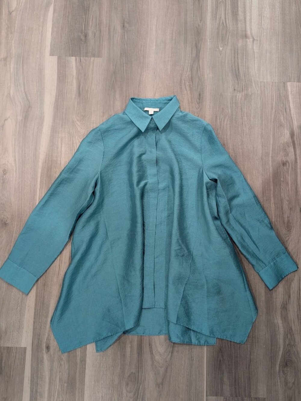COS | Lyocell Trapeze Tunic Shirt In Teal
